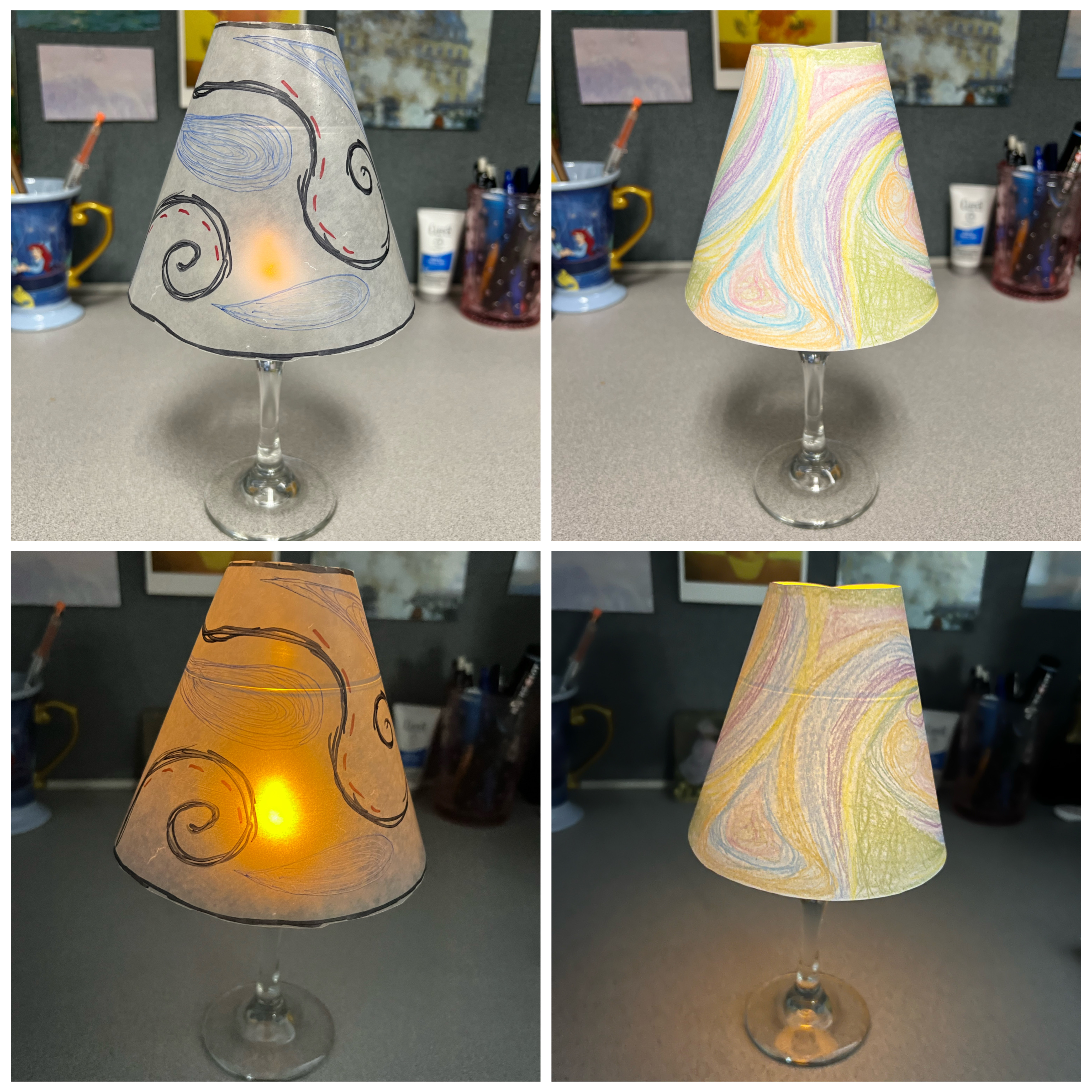 Wine Glass Candle Lamp